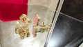 Van Cleef & Arpels VCA Gold Pink Opal Vintage Alhambra Clips Дамски Обеци, снимка 5