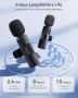 Нов Безжичен петличен микрофон 2 броя за iPhone Android YouTube TikTok запис, снимка 2
