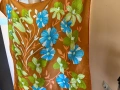 Оранжев копринен шал с флорален десен , снимка 4