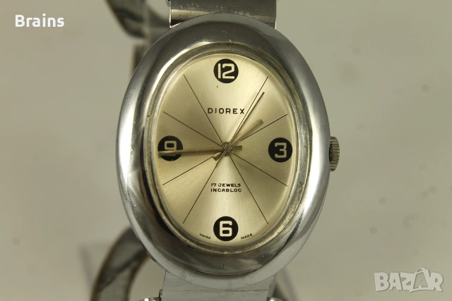 1960's DIOREX Швейцарски Дамски Часовник Гривна, снимка 4 - Дамски - 55077204