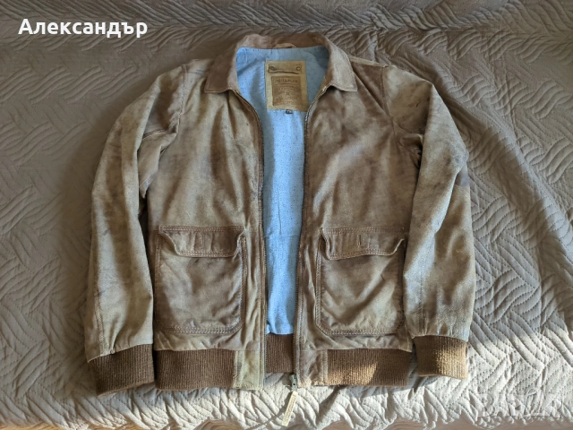 Мъжко яке естествена кожа PULL&BEAR