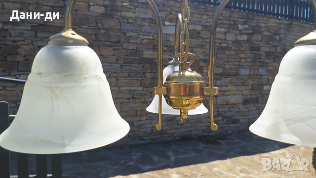 Старинни месингови  (бронзови) полилеи, абажури, снимка 8 - Антикварни и старинни предмети - 54320340