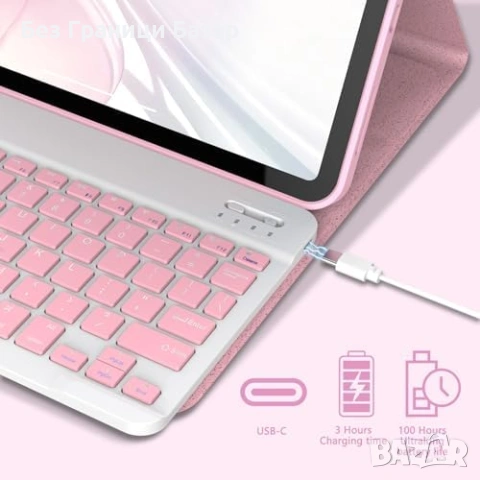 Нов Калъф с Bluetooth клавиатура за iPad A16 11th Gen 2025 кейс таблет Айпад, снимка 5 - Друга електроника - 54652878