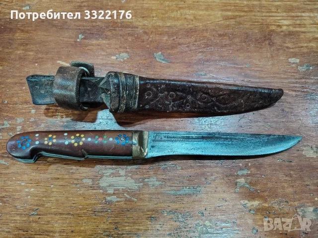 Капански нож с кания изработка от Евгени Таралежа, снимка 2 - Ножове - 55428698