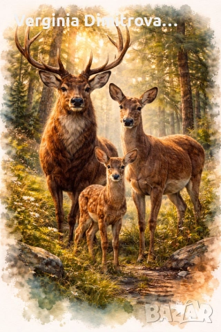 Дигитални картини елени, снимка 3 - Картини - 54183000
