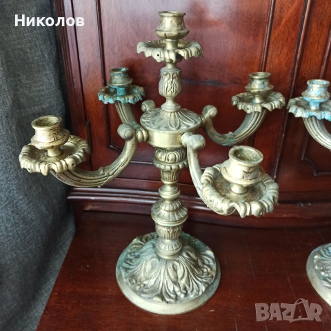 Свещници, месинг, снимка 3 - Антикварни и старинни предмети - 55157040
