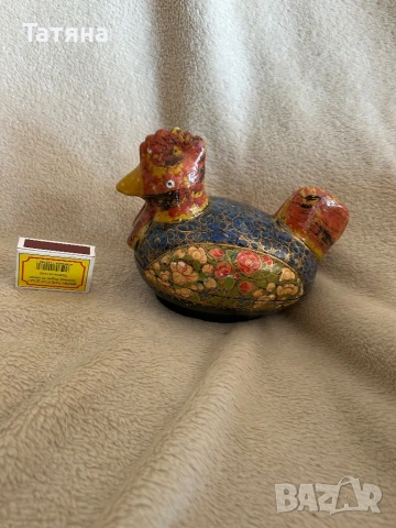 Дървена кутия за бижута или за интериор ръчно рисувана