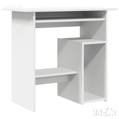 vidaXL Бюро, бяло, 80x45x74 см, инженерно дърво(SKU:801364)