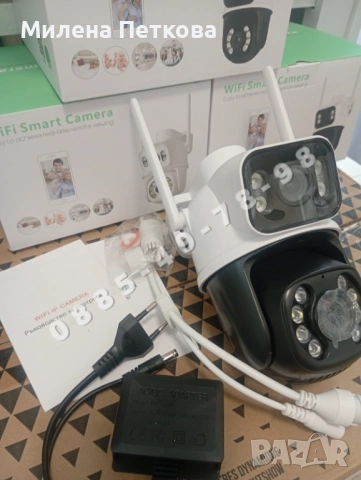 ICSEE. 12MP ULTRA HD  КАМЕРА С ДВА ОБЕКТИВА, ДВОЕН ЕКРАН (dual-screen  camera). Двойна камера. Въртя, снимка 3 - IP камери - 54336084