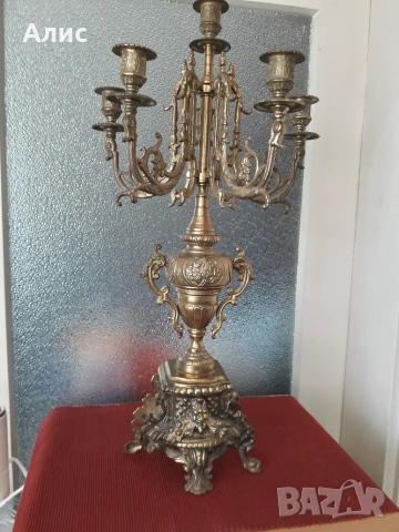 голям бронзов свещник, снимка 11 - Антикварни и старинни предмети - 54967973