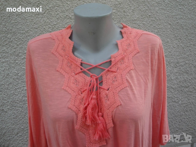 4XL Нова туника  Avenue с коралов цвят , снимка 3 - Туники - 55054303