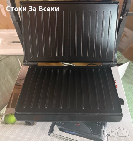 Контактен грил тостер 1000W с 180° отваряне, снимка 9 - Тостери - 54592049
