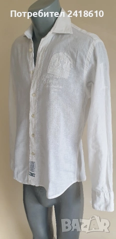 La Martina Len/ Лен Slim Fit Mens Size M  ОРИГИНАЛ! Мъжка Ленена Риза., снимка 4 - Ризи - 54883399