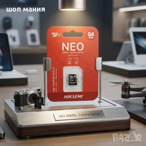 HIKSEMI NEO 64GB microSDXC UHS-I V30 Class 10 Карта Памет – До 92 MB/s