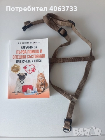 нагръдник за куче и книга