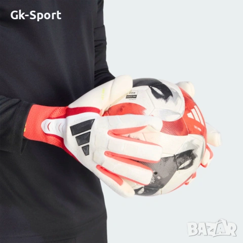 Вратарски ръкавици ADIDAS PREDATOR GL PRO WHITE/LUCID RED/BLACK размер 9, снимка 5 - Футбол - 54842272