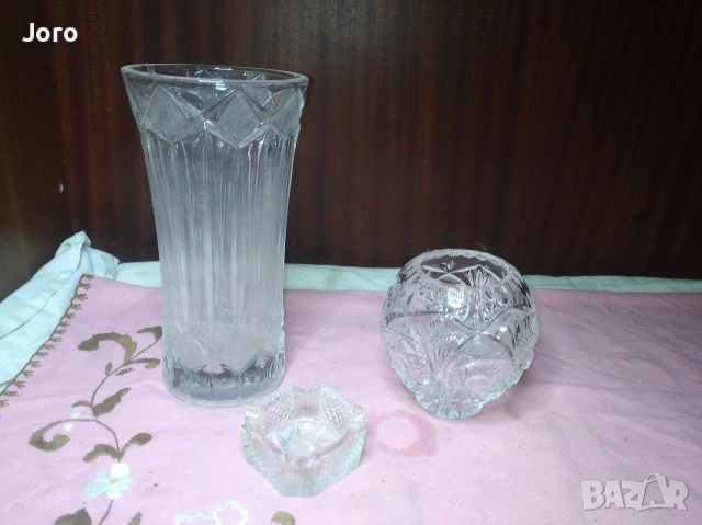 кристални вази и пепелник, снимка 2 - Сервизи - 55068029