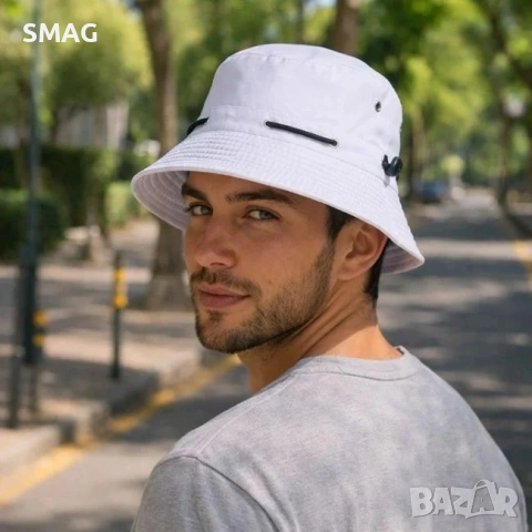 Мъжка шапка тип bucket бяла_1261081, снимка 3 - Шапки - 54925529