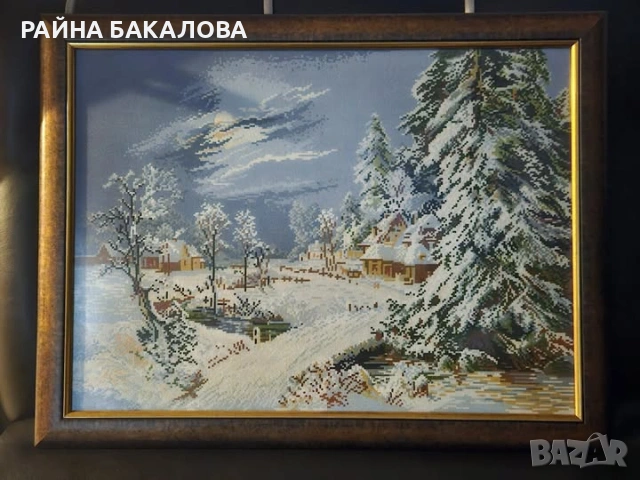 Избродиран гоблен "Лунна зима" 