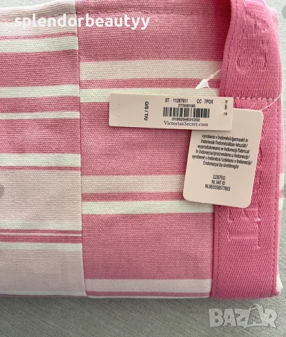 Victoria’s Secret Платнена чанта на райета , снимка 6 - Чанти - 55361031