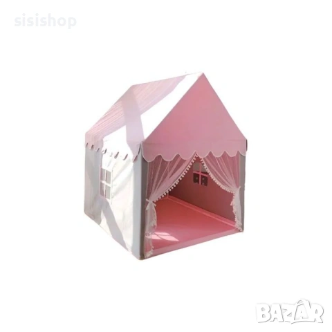 Детска палатка къщичка – Сгъваем розов замък за игра у дома 4762, снимка 3 - Други - 53976937
