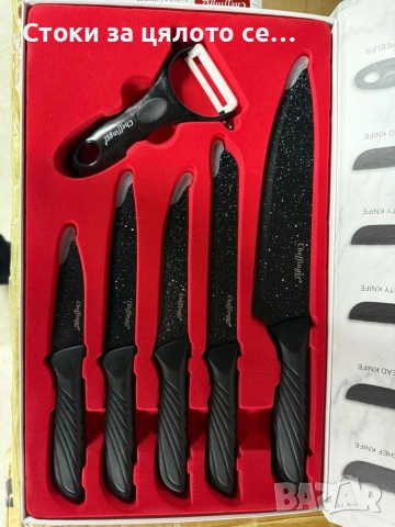 Комплект кухненски ножове Cheffinger 6 части, снимка 2 - Прибори за хранене, готвене и сервиране - 54153575