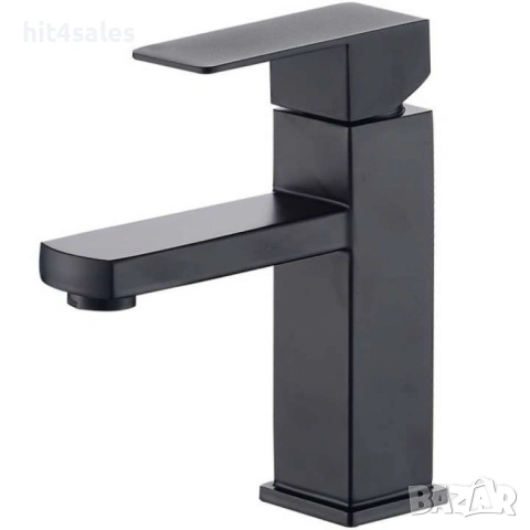 Смесител за мивка неръждаема стомана, керамичен патрон, едноръкохватков,  черен, снимка 3 - Смесители - 54072619