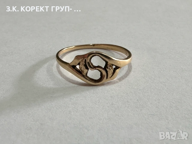 Златен дамски пръстен 14K – 1,59 гр., размер 56, снимка 5 - Пръстени - 54942558