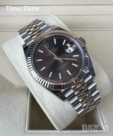 Rolex Datejust 41mm Two Tone Rose Gold Chocolate Automatic Мъжки / Унисекс Различни Варианти, снимка 4 - Мъжки - 54047827