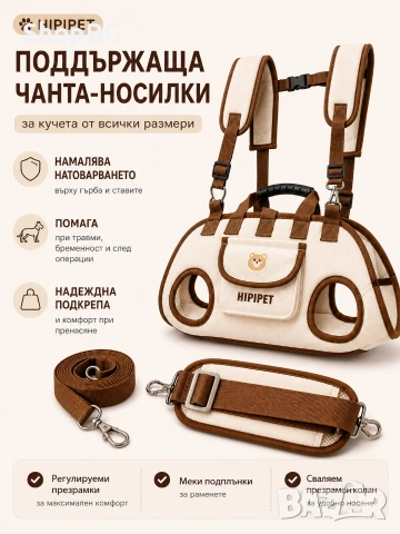 Поддържаща чанта-раница за кучета , снимка 2 - Други стоки за животни - 54970377