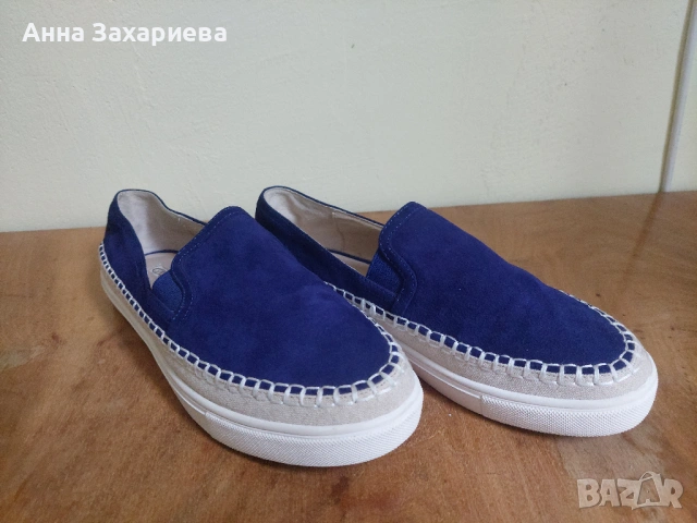 Buffalo London сини лоуфъри от естествена кожа, 39