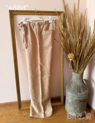 ZARA Дамски панталон от лен и тениска, снимка 16 - Панталони - 54003868