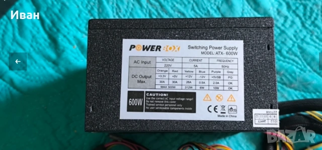 Захранване ATX 600 W, снимка 6 - Захранвания и кутии - 55120425