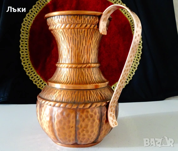 Битова медна кана 1 л.,чиста мед. , снимка 4 - Антикварни и старинни предмети - 55221589