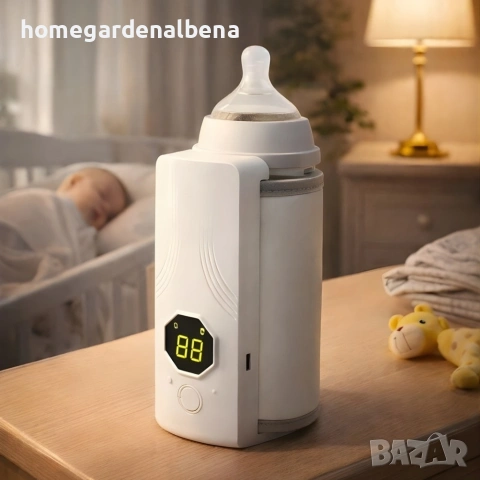 Безжичен подгревател бебешко шише дисплей 6 температурни степени USB зареждане, снимка 2 - Прибори, съдове, шишета и биберони - 54166423