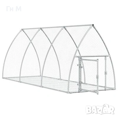 Чисто нова Клетка за животни сребриста 105x300x120 см поцинкована стомана, снимка 2 - Други стоки за животни - 55175302