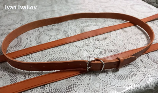 МАКСИ Мъжки колан (150 см) – ЕСТЕСТВЕНА КОЖА – Цвят Керемида, снимка 2 - Колани - 54127031