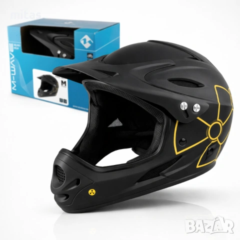 Кросова каска M-WAVE, Full Face, EN, Тегло: 870г, Размер: M/L, снимка 9 - Аксесоари за велосипеди - 52311912