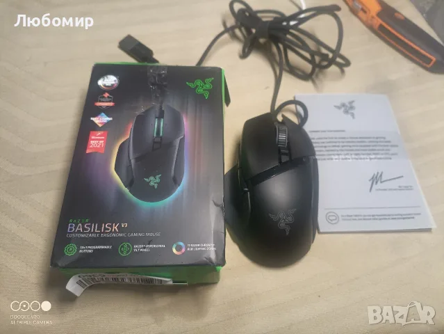 Геймърска мишка Razer Basilisk V3 с персонализируем RGB кабел, ергономична, черна , снимка 3 - Клавиатури и мишки - 55578965