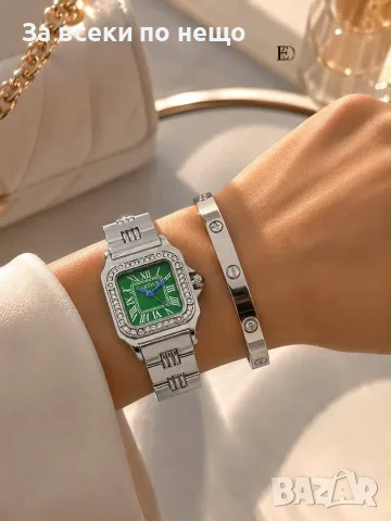 Cartier Дамски Подаръчен Комплект Картие Часовник И Гривна - Различни Цветове Код SK1905, снимка 11 - Подаръци за жени - 55336970