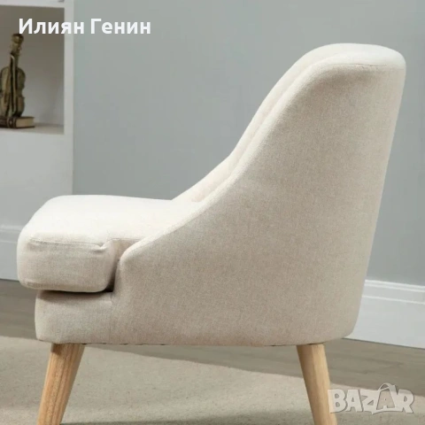 Фотьойл HOMCOM с ленен вид, снимка 7 - Дивани и мека мебел - 54187826