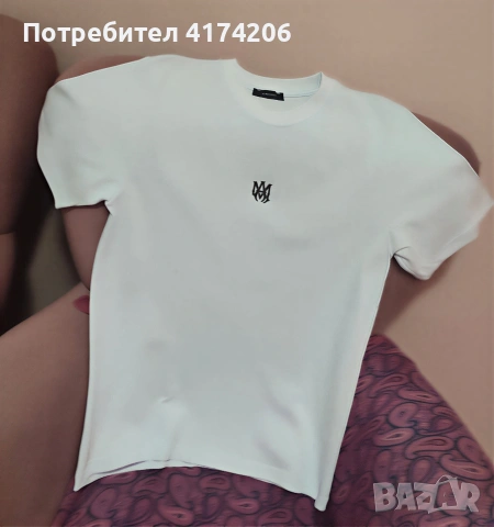Чисто нова тениска AMIRI (Бяла, размер M) – С бродирано лого, снимка 4 - Тениски - 55252576