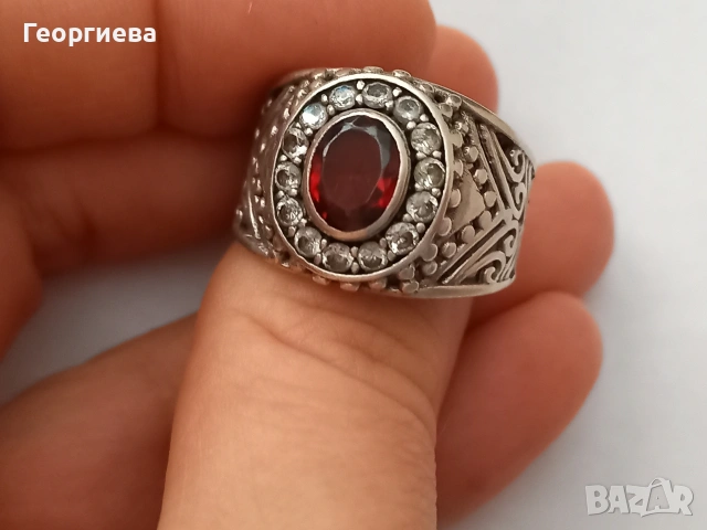 Четири броя сребърни мъжки пръстена, снимка 13 - Пръстени - 54826377