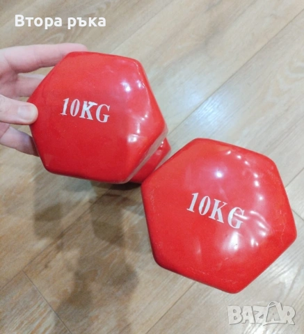 Дъмбели 2 бр по 10 кг, снимка 4 - Фитнес уреди - 54443278