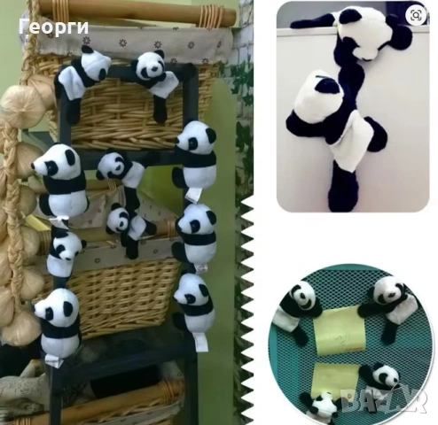 Плюшена Панда с магнити, снимка 3 - Декорация за дома - 54137630