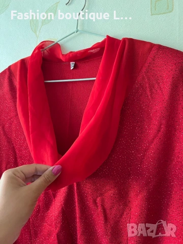 Нова с етикета червена блуза с блестящи камъчета ❤️ Налични размери M , L , XL ❤️, снимка 5 - Блузи с дълъг ръкав и пуловери - 54621799