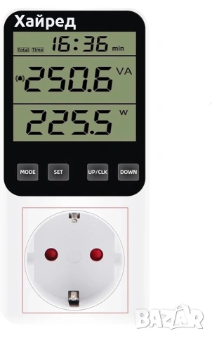 Измервател на консумация на енергия Гнездо 220V 110V Измервател на мощност Енергиен измервател на ко