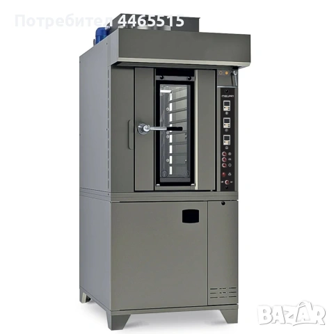 Газова ротационна фурна 8 тави 40x60 с аспиратор и ферментатор