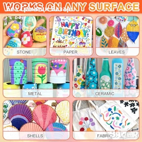 Нови Професионални акрилни маркери 60 цвята за DIY рисуване и декорация, снимка 4 - Други - 54151769