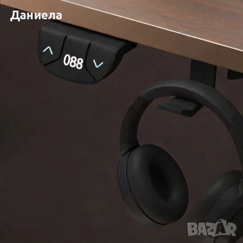 Регулируемо бюро 120см с дигитален контрол на височината – Кафяв плот и черни крака, снимка 5 - Други стоки за дома - 54694965